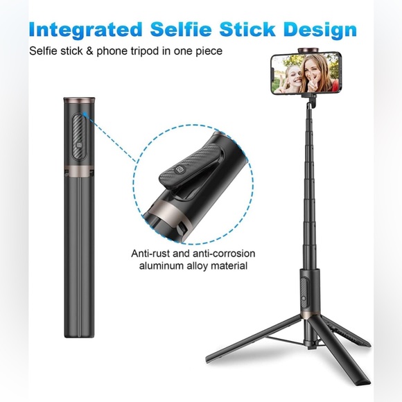 BRAND NEW SELFIE STICK 60”TRIPOD COMBO. ALL IN 1 WITH WIRELESS REMOTE - Picture 3 of 9